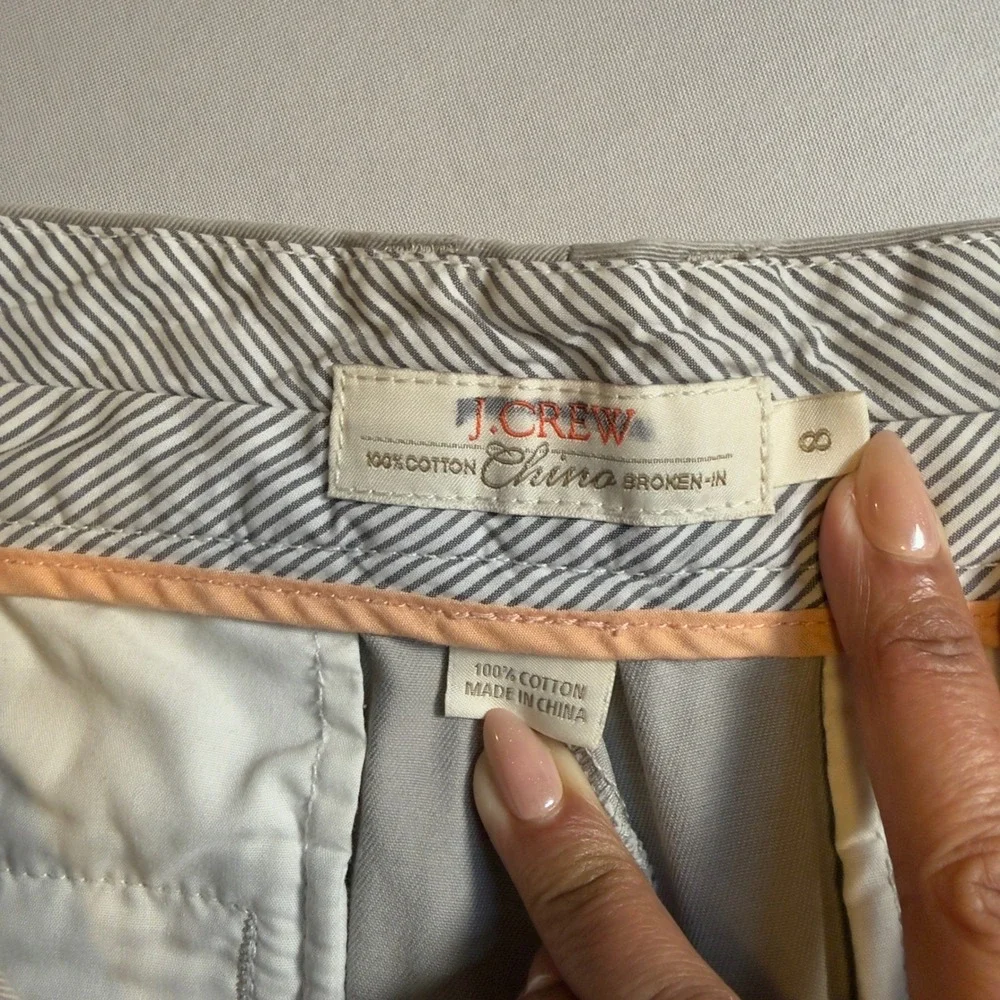 J.Crew Broken-In Chino‎ Shorts Womens 8 Khaki Cotton Mid Rise Casual 4.5